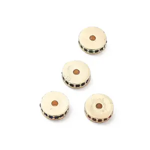 Brass Micro Pave Cubic Zirconia Beads