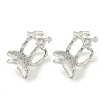 Brass Micro Pave Cubic Zirconia Cuff Earrings