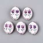 Hand Painted Tulip Porcelain Beads