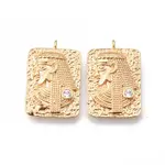 Brass Micro Pave Clear Cubic Zirconia Pendants