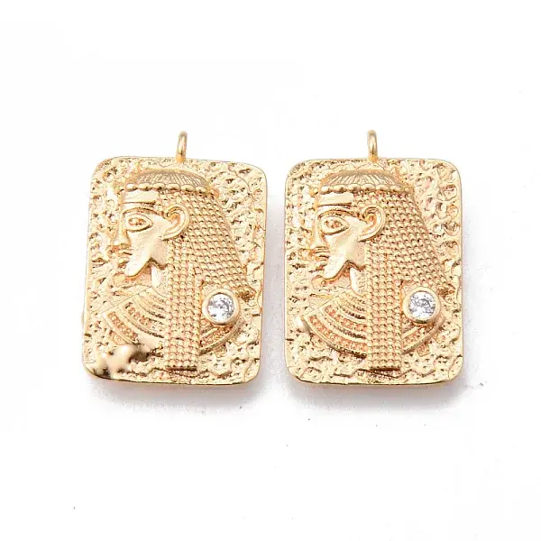 Brass Micro Pave Clear Cubic Zirconia Pendants
