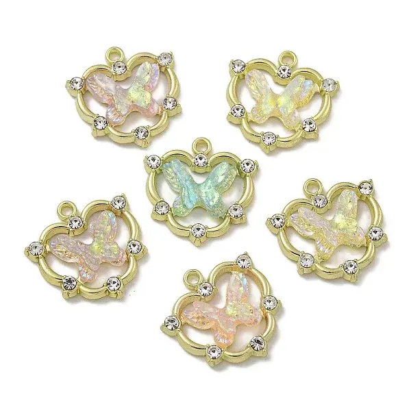 Rack Plating Alloy Rhinestone Pendants