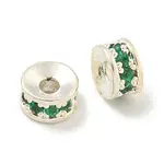Rack Plating Brass Cubic Zirconia Spacer Beads