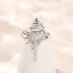 Brass Micro Pave Cubic Zirconia Cuff Rings
