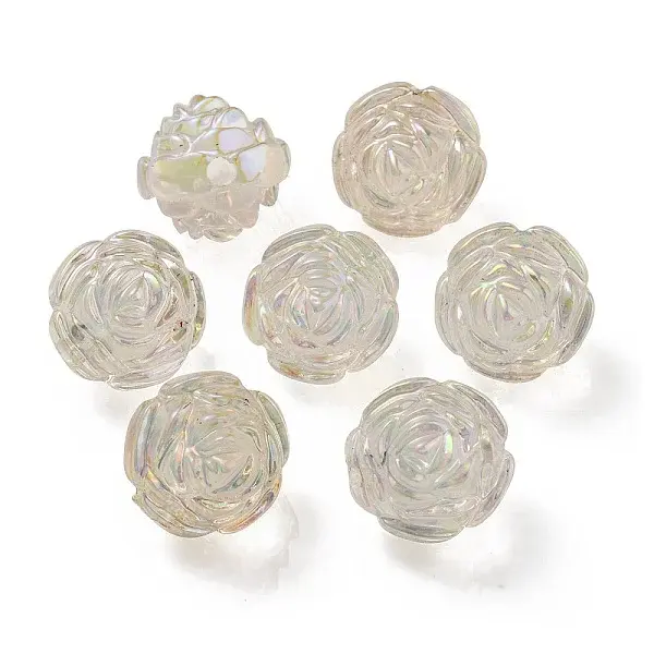 UV Plating Rainbow Iridescent Acrylic Beads