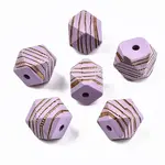 Painted Natural Wood Beads