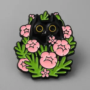 Plants with Cat Theme Enamel Pins