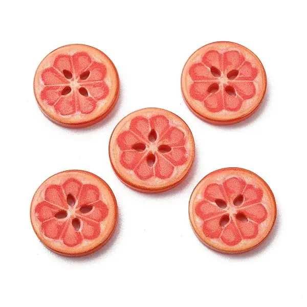 4-Hole Printed Opaque Resin Buttons