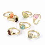 Alloy Enamel Wide Band Rings