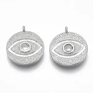 Brass Micro Pave Cubic Zirconia Pendants