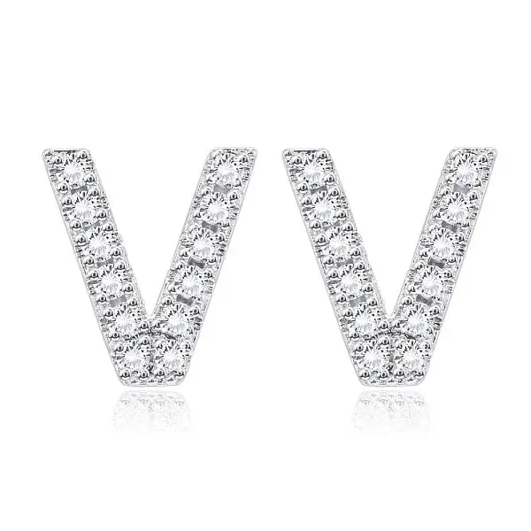 Brass Cubic Zirconia Stud Earrings