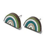 Printing Wood Stud Earrings for Women
