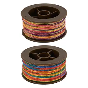 2 Rolls 2 Colors Segment Dyed Round Polyester Twisted Cords