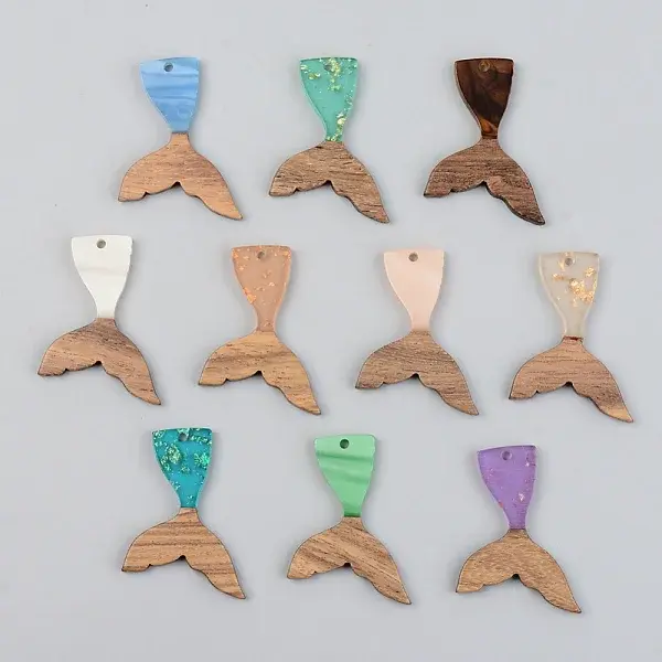 Resin & Walnut Wood Pendants
