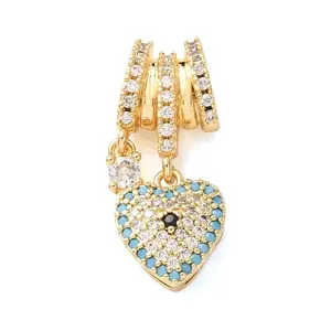 Brass Micro Pave Clear Cubic Zirconia Pendants