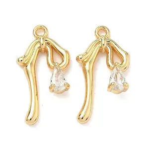 Brass Micro Pave Cubic Zirconia Pendants