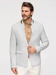 Ombre Men's melange rayon jacket with stand-up collar - grey melange