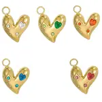 304 Stainless Steel Micro Pave Cubic Zirconia Charms