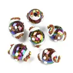 Hand Painted Acrylic with Enamel Beads