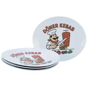 Creatable SADA TALÍŘŮ NA GRILOVÁNÍ porcelán keramika 4dílné 30 cm