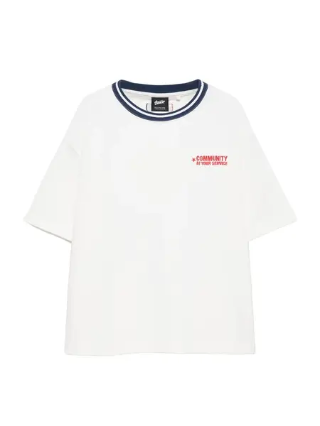 Pull&Bear Tričko 'STWD COMMUNITY PLAYER'  námornícka modrá / červená / biela
