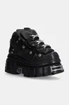 Kožené tenisky New Rock Nomada Negro + Tower Negro Lateral E14 Acero