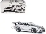 RWB 997 Silver Metallic with Black Stripes and Hood 1/64 Diecast Model Car by Pop Race