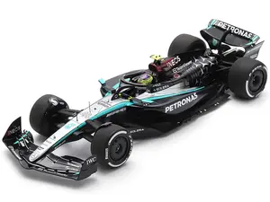 Mercedes-AMG F1 W15 E Performance 44 Lewis Hamilton "Petronas" Formula One F1 "Bahrain GP" (2024) with Acrylic Display Case 1/18 Model Car by Spark
