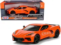 2020 Chevrolet Corvette C8 Stingray Orange "Timeless Legends" 1/24 Diecast Model Car by Motormax