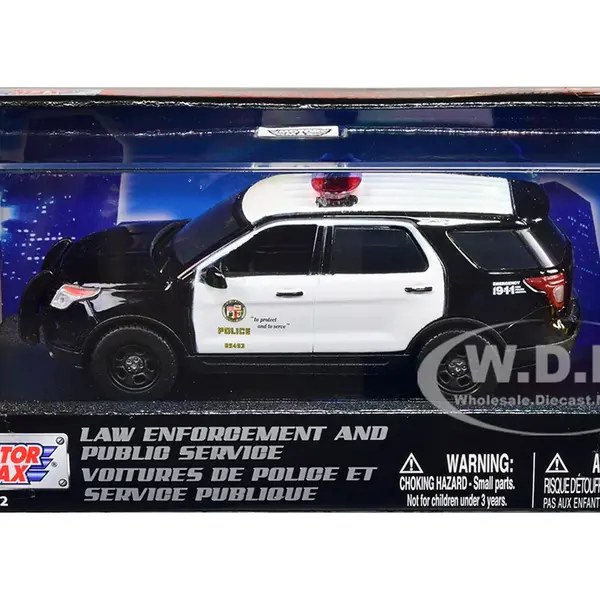 2015 Ford Police Interceptor Utility Black and White "LAPD (Los Angeles Police Department)" 1/43 Diecast Model Car by Motormax