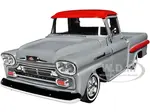 1958 Chevrolet Apache Fleetside Pickup Truck Lowrider Gray with Red Top "Get Low" Series 1/24 Diecast Model Car by Motormax