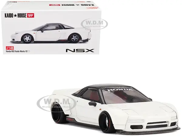 Honda NSX "Kaido Works V2" White with Black Top (Designed by Jun Imai) "Kaido House" Special 1/64 Diecast Model Car by Mini GT