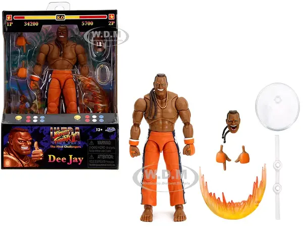 Dee Jay 6" Moveable Figure with Accessories and Alternate Head and Hands "Ultra Street Fighter II The Final Challengers" (2017) Video Game Model by J