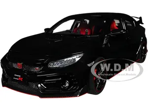 2021 Honda Civic Type R (FK8) RHD (Right Hand Drive) Crystal Black Pearl 1/18 Model Car by Autoart