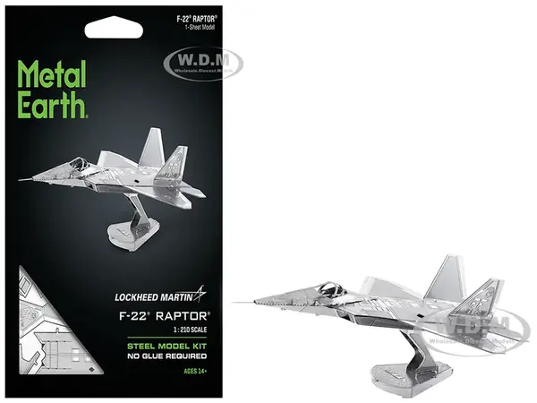 Model Kit Lockheed Martin F-22 Raptor Stealth Aircraft (Moderate Difficulty) Steel Model by Metal Earth