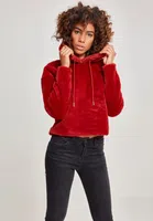 Dámská oversize Short Teddy Hoody vínová
