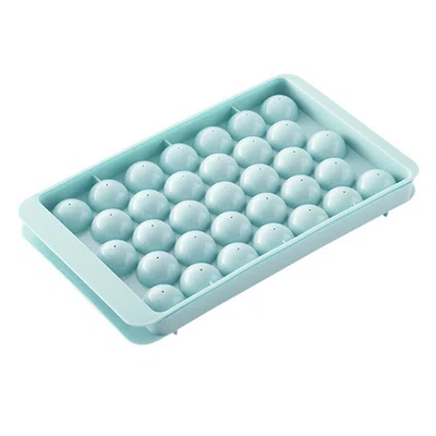 33-Cavity Plastic Round Ice Ball Mold for Making Frozen Whiskey Balls Popsicles and Lollipops - Blue