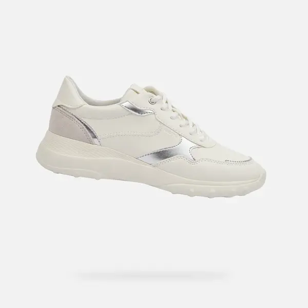 White women's sneakers Geox Alleniee - Women's