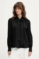 Košile HUGO dámská, černá barva, regular, s klasickým límcem, 50543359
