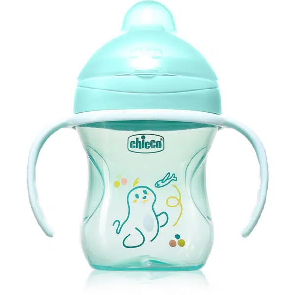 Chicco Training Cup 6m+ tréninkový hrnek s držadly Teal 1 ks