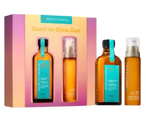 Dárková sada olejové péče a nočního tělového séra Moroccanoil Good-To-Glow Duo + dárek zdarma