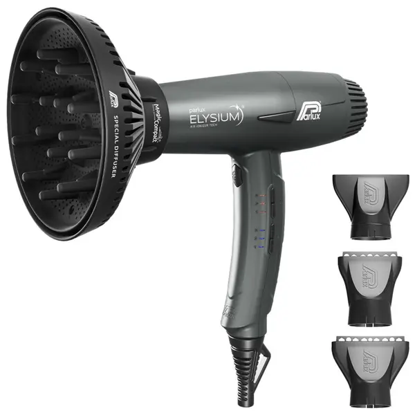 Profesionální fén na vlasy s difuzérem Parlux Elysium Titanium Grey - 2300 W, metalický šedý + dárek zdarma