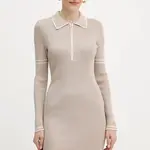 Šaty Liu Jo béžová barva, mini, přiléhavé, TF5028.MS49I
