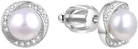 Beneto Stříbrné náušnice s pravou perlou TAGUP1585PS