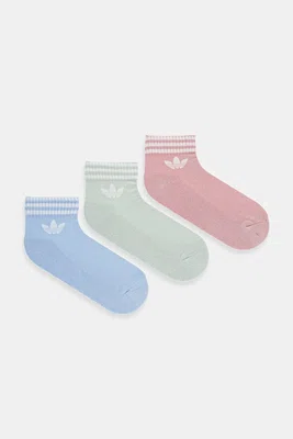 Ponožky adidas Originals 3-Stripes 3-pack dámské, modrá barva, JV7438