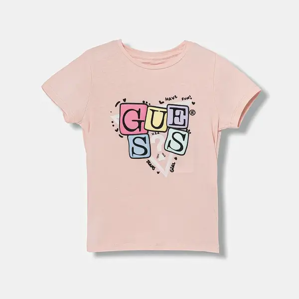 Dětské tričko Guess růžová barva, K5YI01 K6YW4