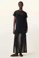 Šaty AllSaints THEA černá barva, maxi, W236DC