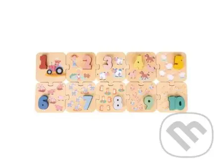 Puzzle - Učíme sa číslice - farma - hra z kategorie Naučné puzzle
