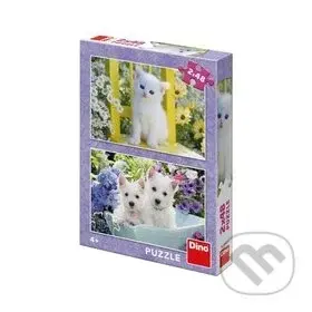 Koťátko a westíci - puzzle z kategorie 15 - 60 dílků