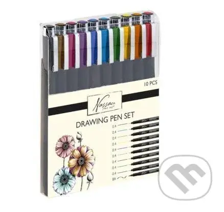 Sada barevných per na kreslení 10 ks
